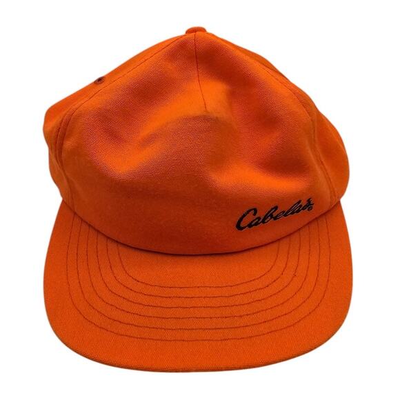 Vintage Cabelas Mens Snapback Baseball Hat Cap Neon Orange Hunting - Picture 1 of 5